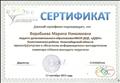 Сертификат за участие в областном информационно-методическом семинаре "Школа молодого педагога". г. Новосибирск, 2015 г.